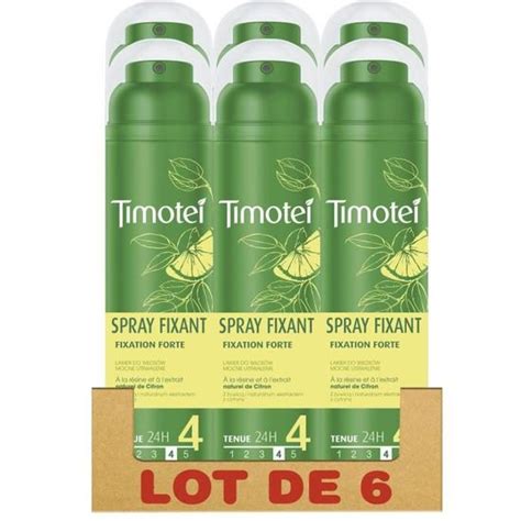 TIMOTEI Lot de 6 Sprays Fixant à l Extrait Naturel de Citron Fixation