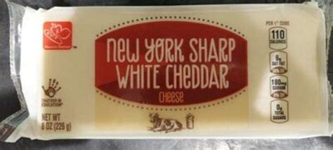 Harris Teeter New York Sharp Cheddar Cheese 8 Oz Nutrition