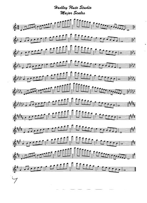 major scale sheet flute Flute major scales worksheets by miranda at displaced pedagogy