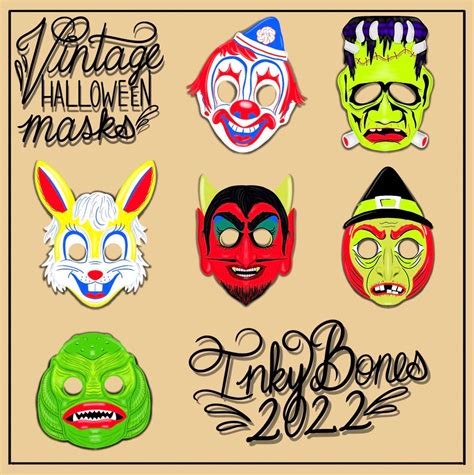 Vintage Halloween Masks by xinkybones on DeviantArt