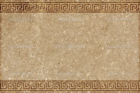 Stone Wall With An Ornament In The Style Of Ancient Greece Stock Photo