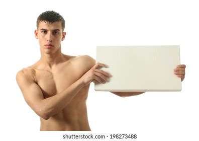 Naked Guy Holding Blank Sign Images Stock Photos And Vectors