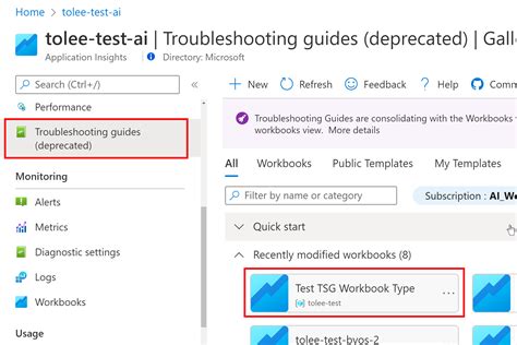 Access Troubleshooting Guides In Azure Workbooks Azure Monitor