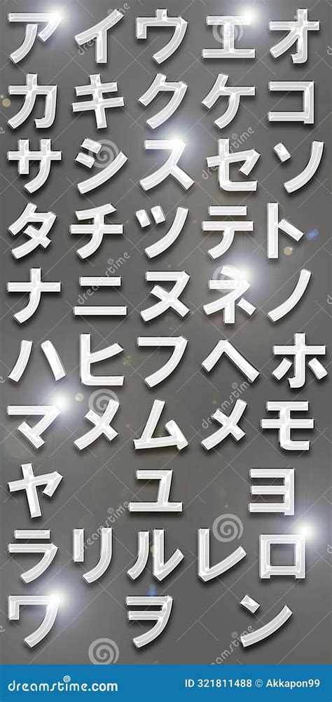 Diseño De Fuentes Katakana Luces Japonesas Stock de ilustración