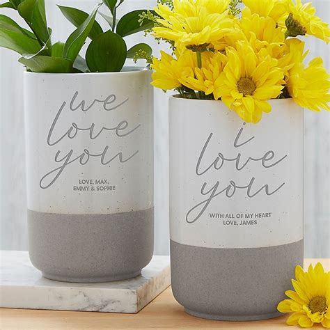 Love You Personalized Cement Vase Bed Bath And Beyond In 2021 Cement Vase Vase Contemporary