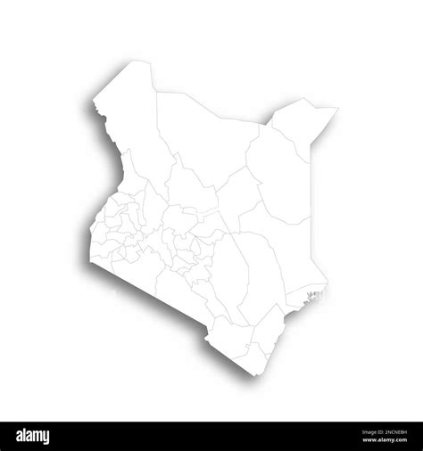 Kenya Political Map Of Administrative Divisions Counties Flat White