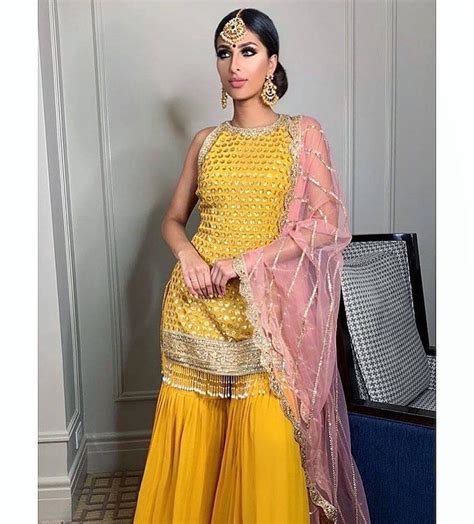 Yellow Sharara Garara Women S Suit Patiyala Salwar Kameez Etsy