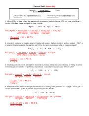 Answers Percent Yield Practice Pdf Pdf Worksheets Library