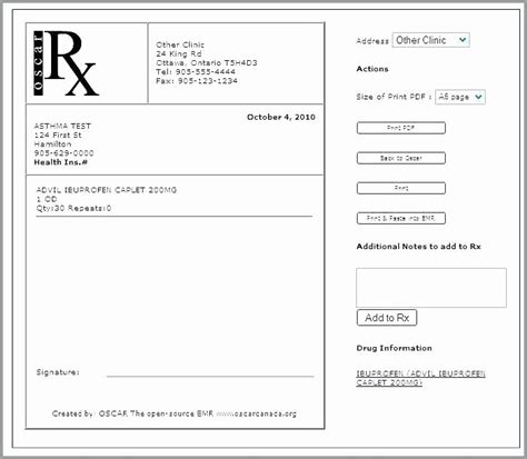 Contact Lens Prescription Template