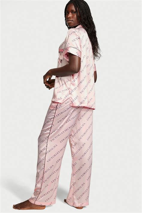 Buy Victorias Secret Short Sleeve Satin Long Pyjamas From The Victoria