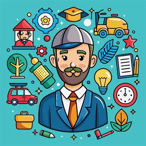 Various Professions Vector Icon Set Creative Design Premium Ai