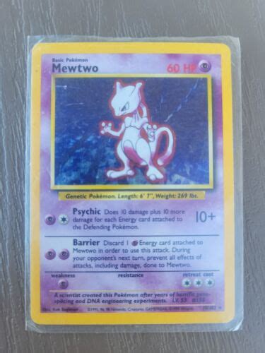 Pok Mon Tcg Mewtwo Base Set Holo Unlimited Holo Rare Ebay