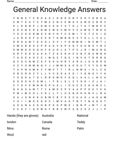 Large Print General Knowledge Word Search Puzzle Stock 54 Off