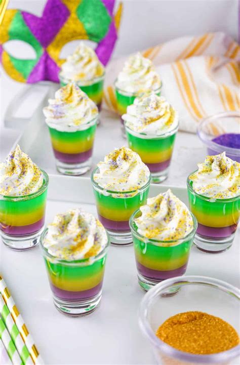 MARDI GRAS JELLO SHOTS LET THE GOOD TIMES ROLL Sweet And Savory Morsels