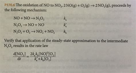 Answered P17e6 The Oxidation Of No To No2 Bartleby