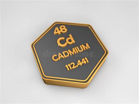 Cadmio CD Forma Esagonale Della Tavola Periodica Dell Elemento