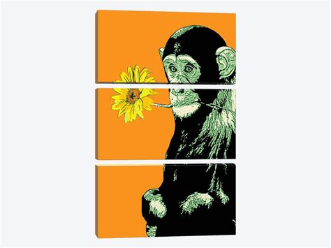 Flower Monkey Canvas Art By Steez Icanvas