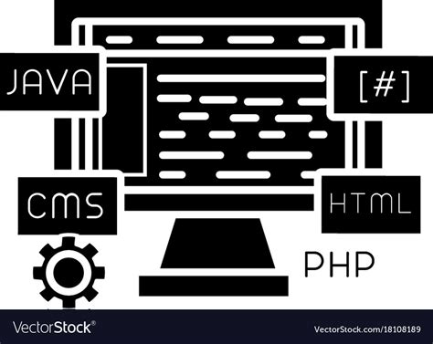 Web development icon black Royalty Free Vector Image