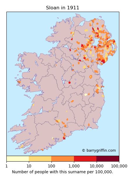 SLOAN Surname Maps of Ireland