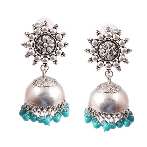 Oxidized German Silver Handmade Traditional Jhumka Jhumki Etsy