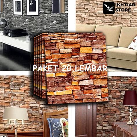 Jual Promo Paket Lembar Wallpaper D Modern Foam Batu Bata