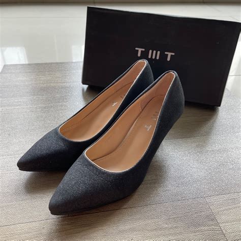 Sepatu High Heels Shoes Hak Tinggi Timoti Hitam Glitter Pesta Kantoran