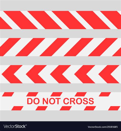 Red Warning Tape Do Not Cross Line Caution Vector Image