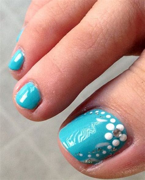 07 Aqua Colored Nails And Some Bead Decor To Sparkle Styleoholic