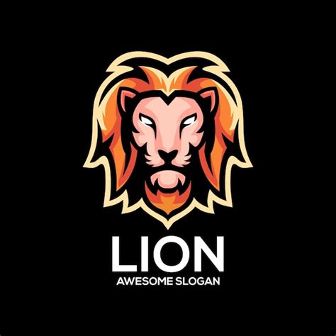 Illustration Esport De Conception De Logo De Mascotte De Lion Vecteur