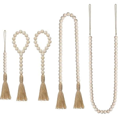 Amazon Timeyard Wood Bead Garland With Tassels Farmhouse Beads