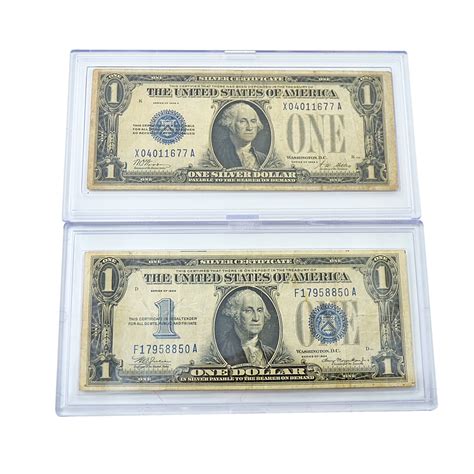 Funny Back Silver Certificate 2pc Set 1928 And 1934