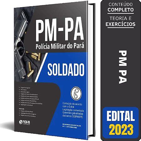 Apostila Pm Pa Soldado Pol Cia Militar Do Par Solu O