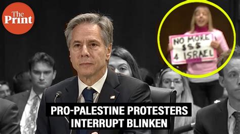 Pro Palestinian Protesters Interrupt Senate Hearing During Antony