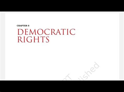 Chapter 6 Democratic Rights Class 9th Sst Civics Part 1