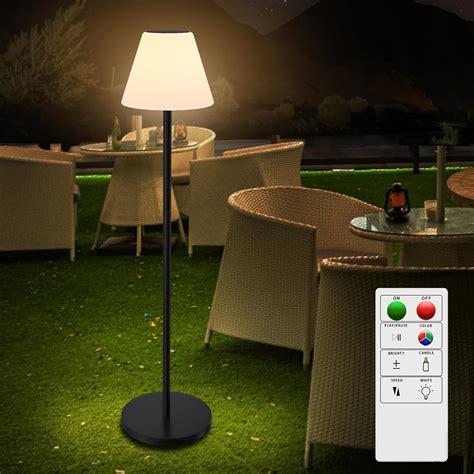 GGII Outdoor Floor Lamp Solar Powered Outdoor Lamps For Patio