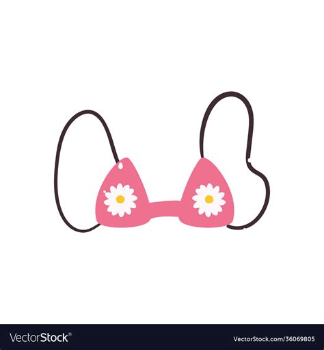 Summer Bikini With Flowers Design Royalty Free Vector Image