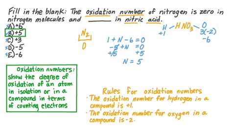 Question Video Identifying The Oxidation Number Of Nitrogen In Nitric