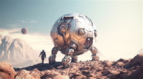 3d Illustration Of A Cyborg Planetary Exploration Robot On Habitable