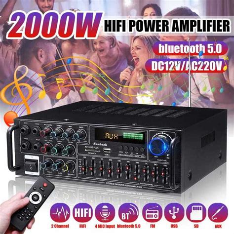 Sunbuck Audio Amplifier Bluetooth Eq Karaoke Fm 2000w Av 326z