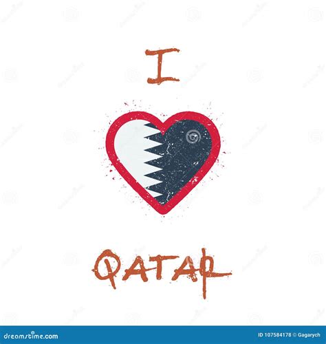 I Love Qatar T Shirt Design Stock Vector Illustration Of Icon Sign