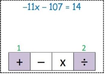 Two Step Equation Starter Game By Mathnohow Tpt