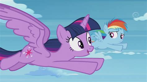 Image Twilight Flying Alongside Rainbow Dash S5e25png My Little