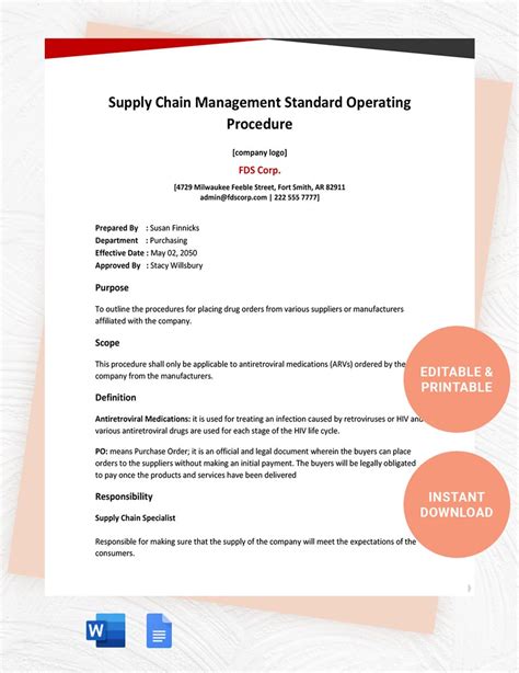 Free Supply Chain Management Templates And Examples Edit Online And Download