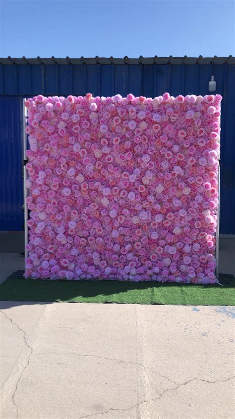 Ke Wa026 Wholesale Roll Up 3d Flower Wall Backdrop 8x8ft Artificial