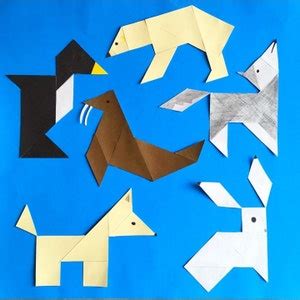 Polar Animal Tangram Puzzles Printable 2D Shapes Math Center Tangrams ...