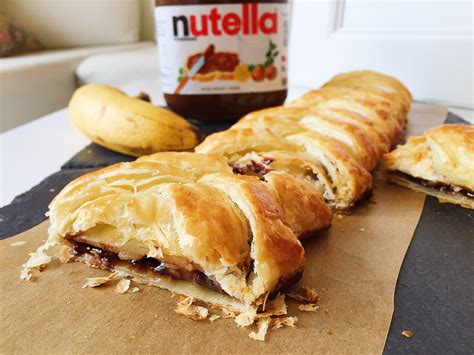 Nutella Bananen Zopf Aus Bl Tterteig Ein Schneller S Er Snack Cook