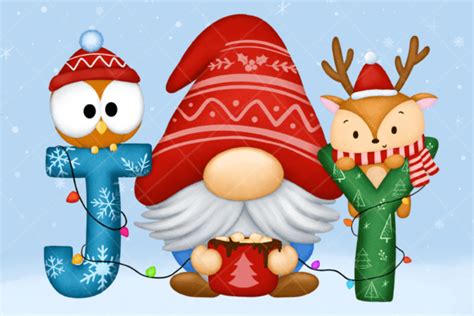 Joy Christmas Gnome Sublimation Clipart Graphic By Miniart · Creative