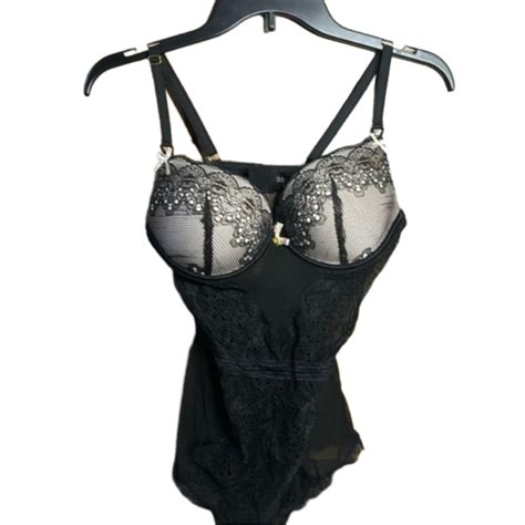 Daisy Fuentes Black And Light Pink Lingerie Size Large Gem