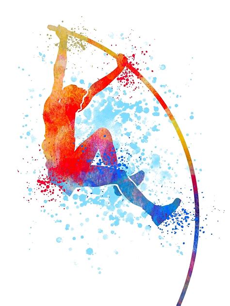 Pole Vaulting Watercolour Sports Pole Vault Ts Poster For Sale