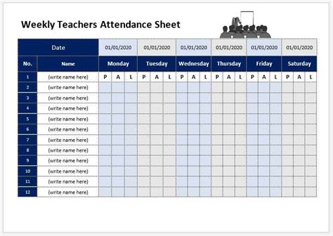 Teacher Attendance Sheet Template 07 My Word Templates